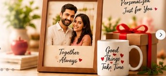 Photo frame, mug, and gift box